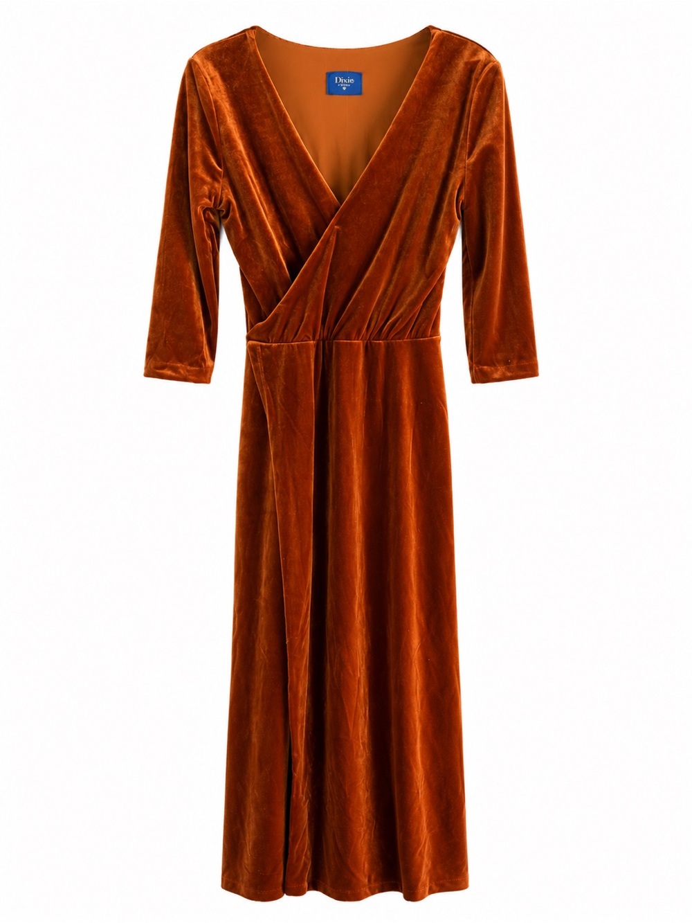 Désir Couture Rust Velvet Wrap Maxi Dress - Includes Waist Belt size XS Vintage